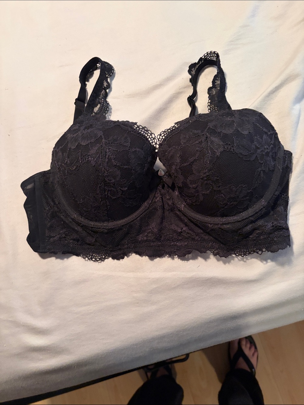 Victoria's Secret Black Lace Longline Underwire Bra